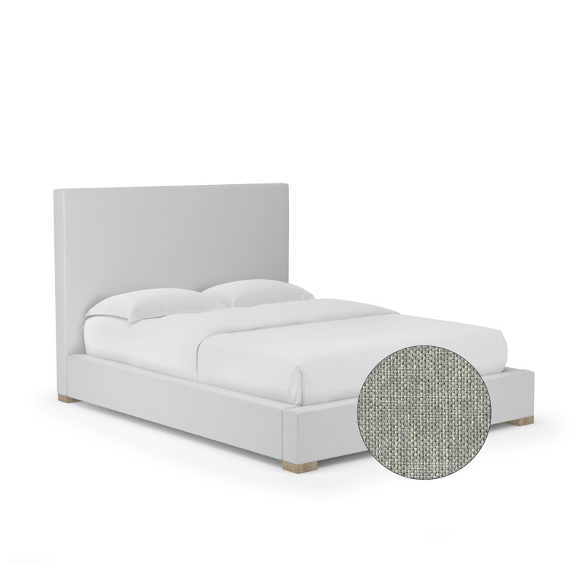 Sloan Upholstered Bed, California King, Pebble Weave Linen Haze, Natural