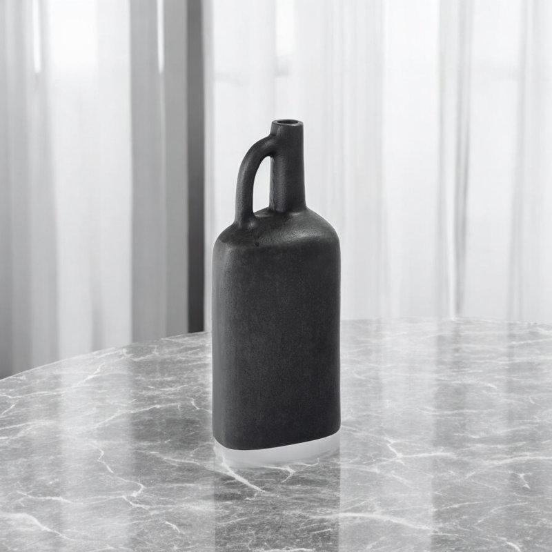 11" Gray Aluminum Jug Table Vase