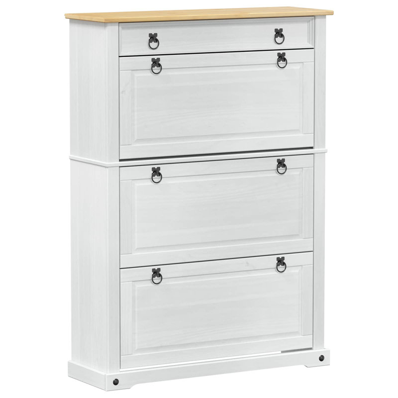 9 Pair Solid Wood Shoe Storage Cabinet