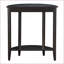 Élégante console demi-lune noire avec tablette inférieure - Design intemporel en bois pour le rangement du salon