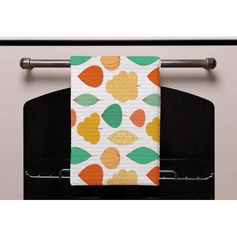 Cotton Floral Waffle Tea Towel Kitchen Towel
