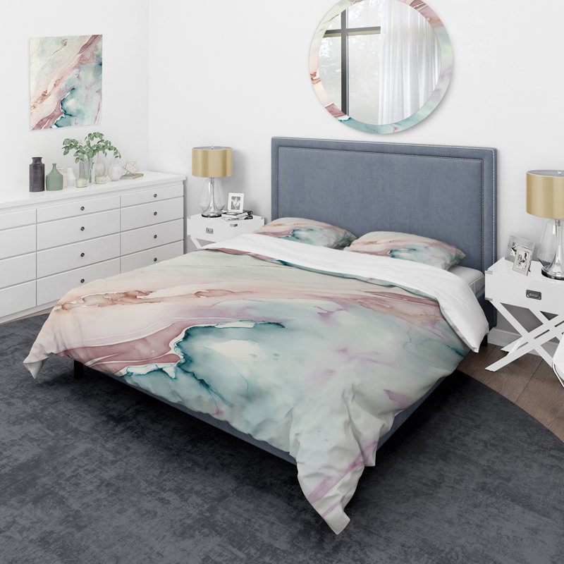 Sudden Solitude in Elevated Blush V BeddingMicrofiber / Polyester Duvet Cover Set, Twin Duvet Cover + 1 Standard Sham