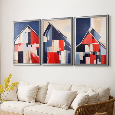 LANDSCAPES Series CXXIX  -Custom Framed  Wrapped Gallery Canvas - 3 Pieces