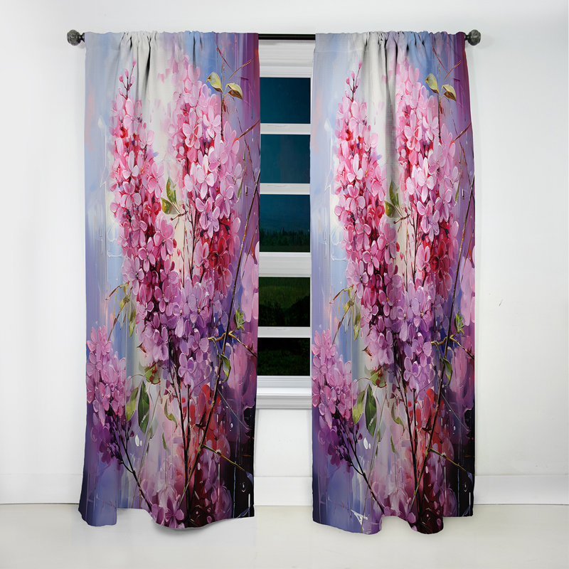 Rideau occultant à motif floral lilas Cowger - 1 panneau Cowger, L 52 po x L 84 po