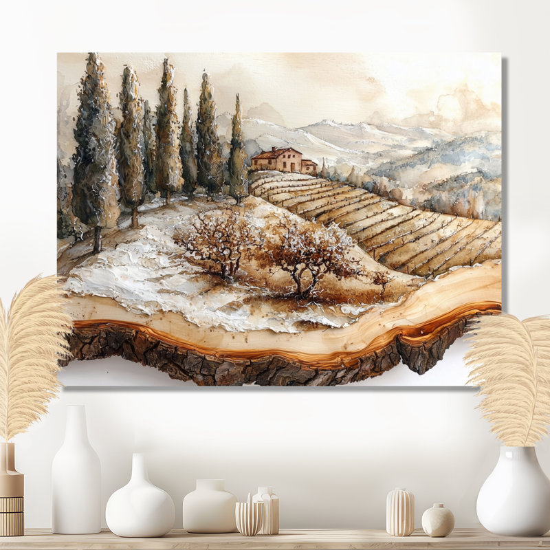 Dinardo - vignoble, art mural, H 12 po x l 20 po, Toile tendue, Ne s’applique pas
