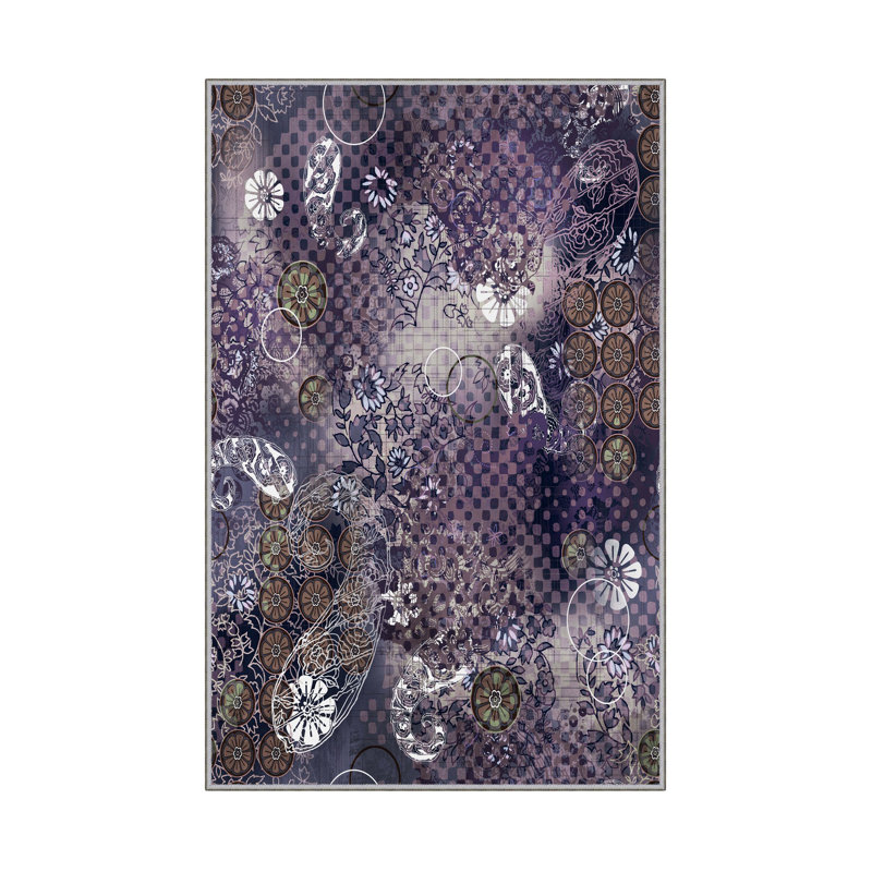 Tapis 100% polyester de qualité supérieure, imprimé en 3D, 4 po x 6 pi, hauteur de poils de 0,04 po | Antibactérien, points antidérapants en PVC, lavable à la machine | Idéal pour le salon, la chambre à coucher et la salle de jeux, design élégant et durable