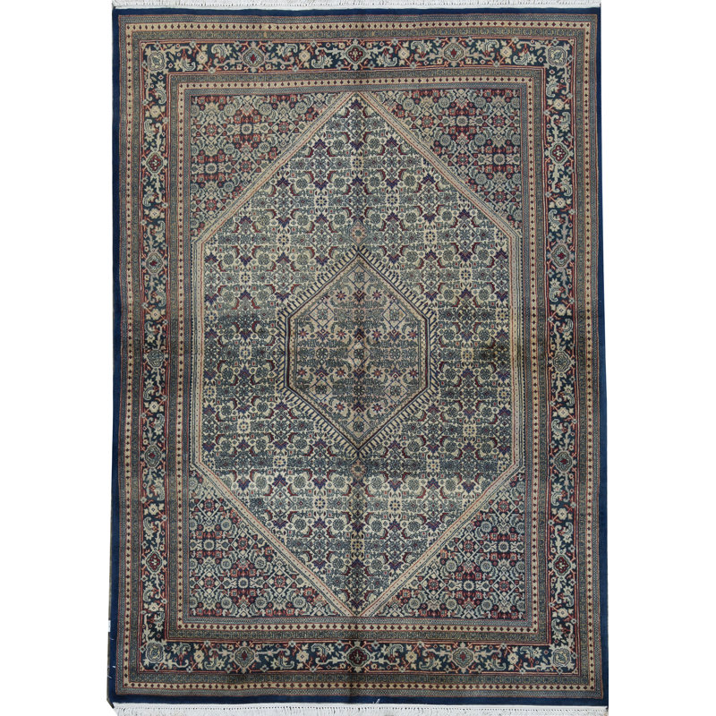 Tapis crème et brun noué à la main de haute qualité