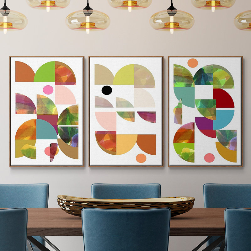 Dorset Shapes I 3 pièces, Noyer, H 24 po x l 48 po x P 2 po