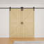 Porte de grange coulissante en bois de sapin massif 84 po H 84 po, à peindre, avec garde-robe-117256344-122425528-128583750