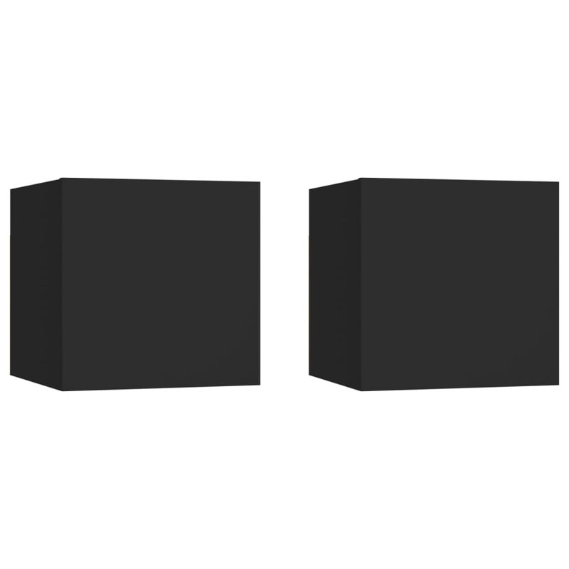 Drayden 30.5 cm W Bedside Table, Black, Set of 2