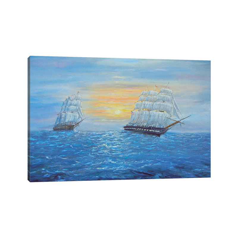 Ship USS Constitution by Jim Williams - Wrapped Canvas Painting, 66.04 cm H x 45.72 cm W x 3.175 cm D
