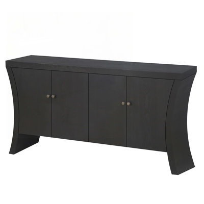 Wood Console Table with Wooden Arc Legs , Bronze Clasps
