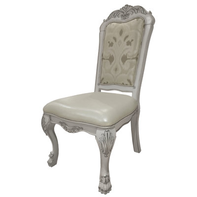 Burnley 2Pcs Side Chair - Resin, Fabric Upholstery, Padded Seat & Back, Button , 17 In. Package Height, 49.5 Depth, White (2) Faux Leather, Composite Wood, Seat, 28.68 Product