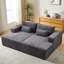 Fauteuil modulaire surdimensionné de 87 po sans assemblage requis, lit inclinable en velours côtelé gris moelleux, méridienne confortable pour le salon, fauteuil d'assemblage, velours côtelé, chambre à coucher-1573336999