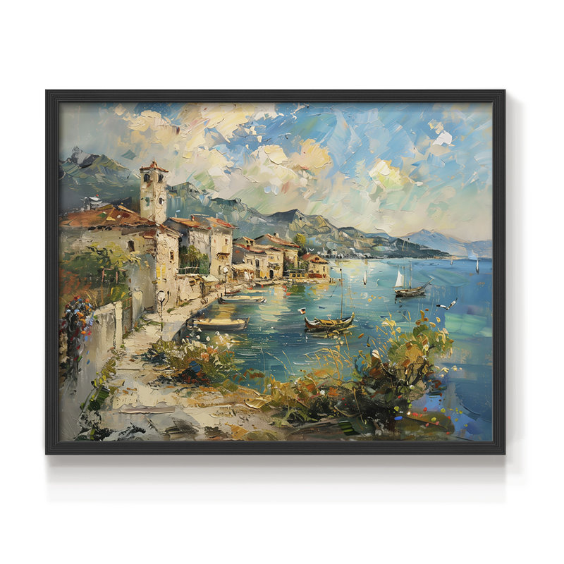 Nautical Series-CXCV -Framed Print - Restickable, Black, 16" H x 20" W