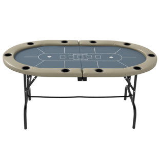 Soozier 70'' 8 - Player Blue Foldable Poker Table