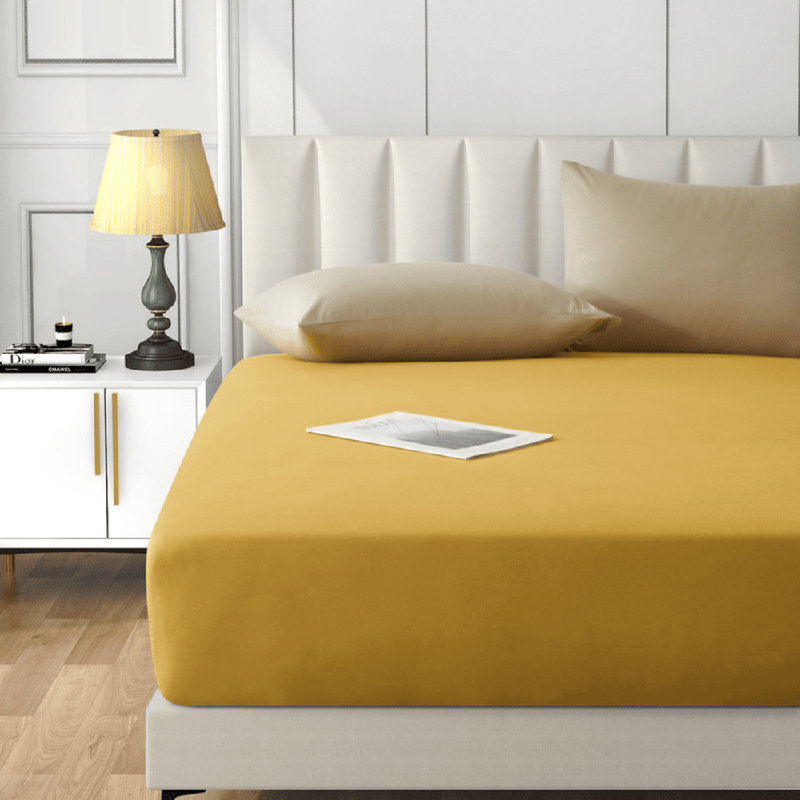 Angeliza Microfiber Standard Fitted Sheet, Single (3'), Ochre