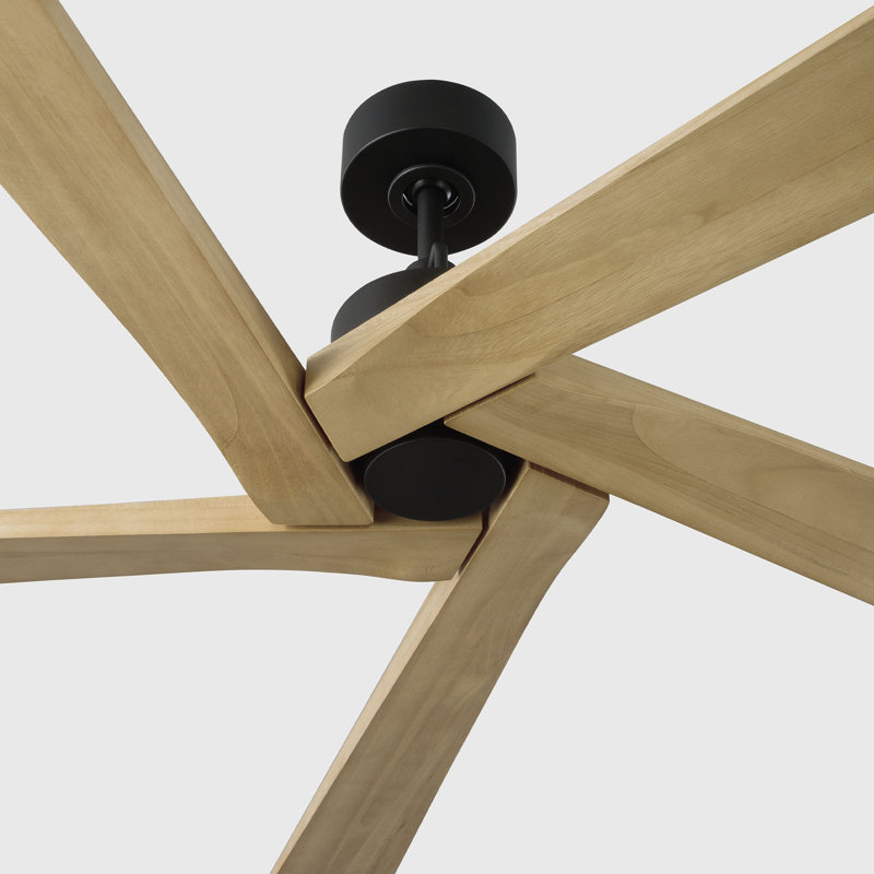 Visual Comfort Fan Aspen 70 Indoor Ceiling Fan with Washed White Oak blades and Handheld Remote, Natural Honey
