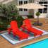 Ensemble de chaises longues inclinables extérieures en poly Lagune