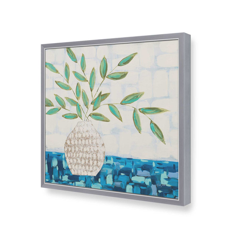«Joyful Leaves» par Courtney Prahl, reproduction d'art, H 20 po x l 20 po, Argent argent