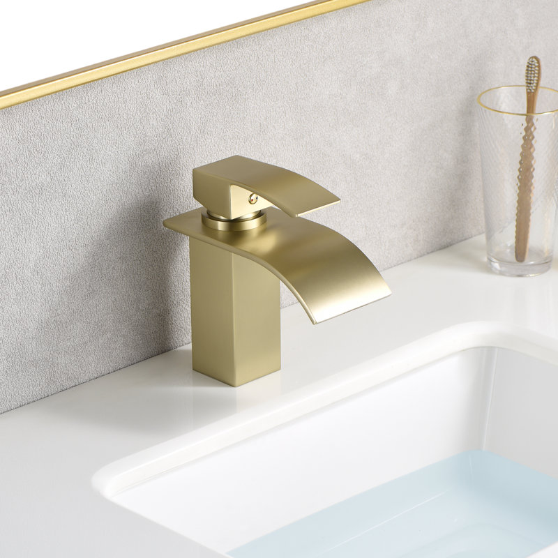 Robinet de lavabo de salle de bain moderne en acier inoxydable 304 sans plomb Sumerain, Or brossé