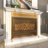 Metal Suspended Grid Single Panel Geometric Fireplace Screen with Bolted Detailing-1260668397