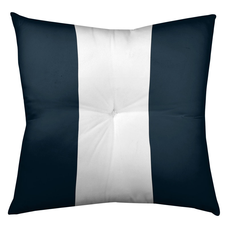  Coussin de sol touffeté, 30 po x 30 po, Bleu marine/blanc