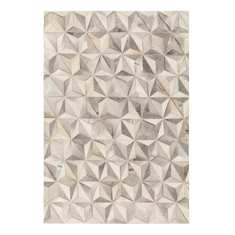 Karlee Geometric Cowhide Area Rug, Rectangle 160 x 230cm