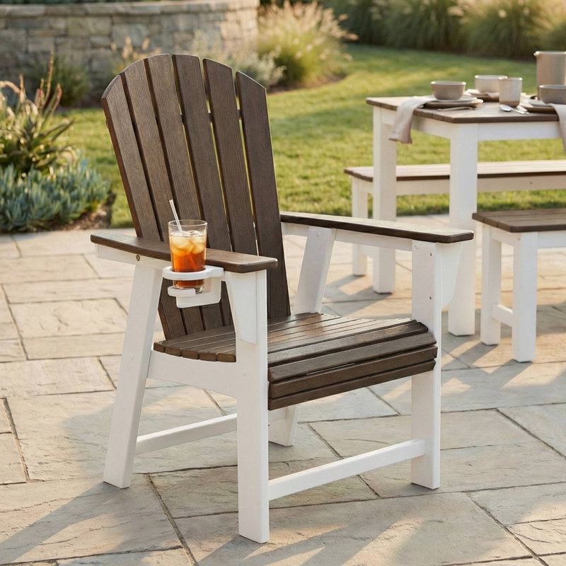 Chaise Adirondack Featherstone, blanc, Blanc / verre acrylique transparent