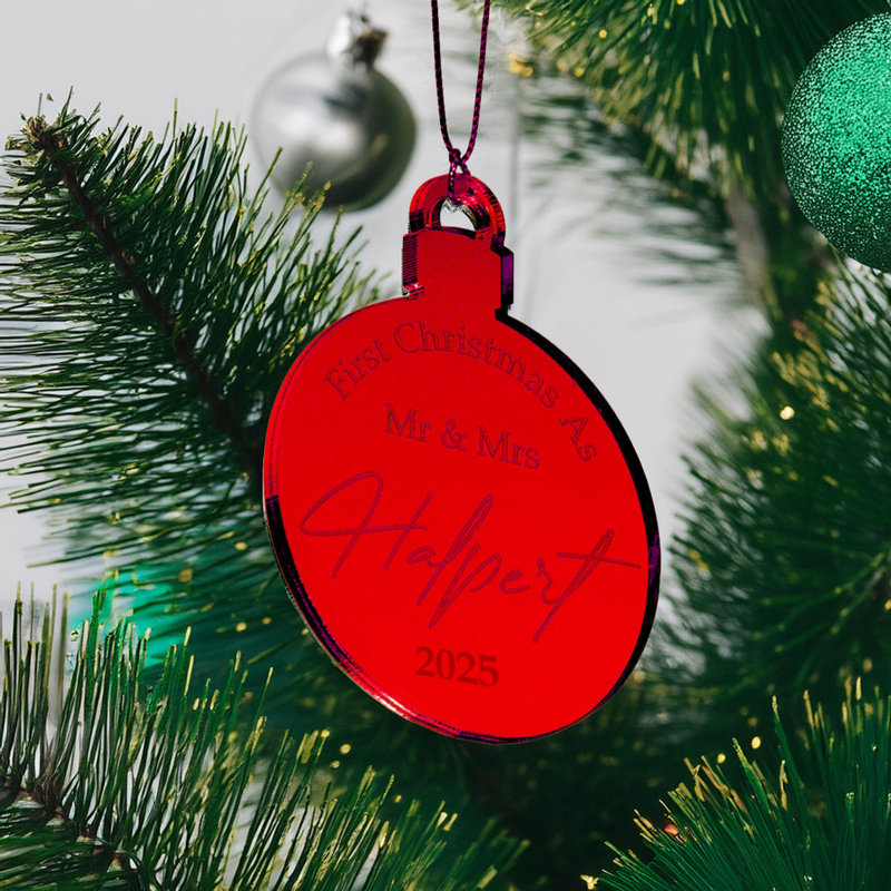 9cm Solid Colour Acrylic People Ball Ornament, Red