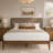 Bethelmie Solid Wood Upholstered Headboard Queen Bed Frame-97285328-107443382