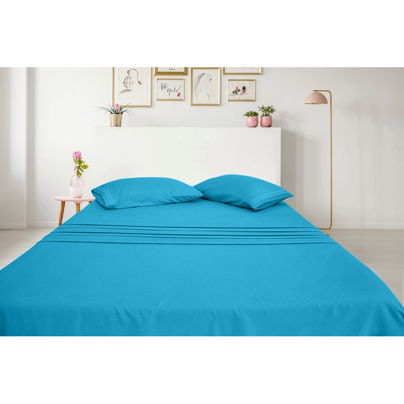 Ensemble de draps Greeny Green Luxury, Taie d'oreiller taille très grand, Bleu
