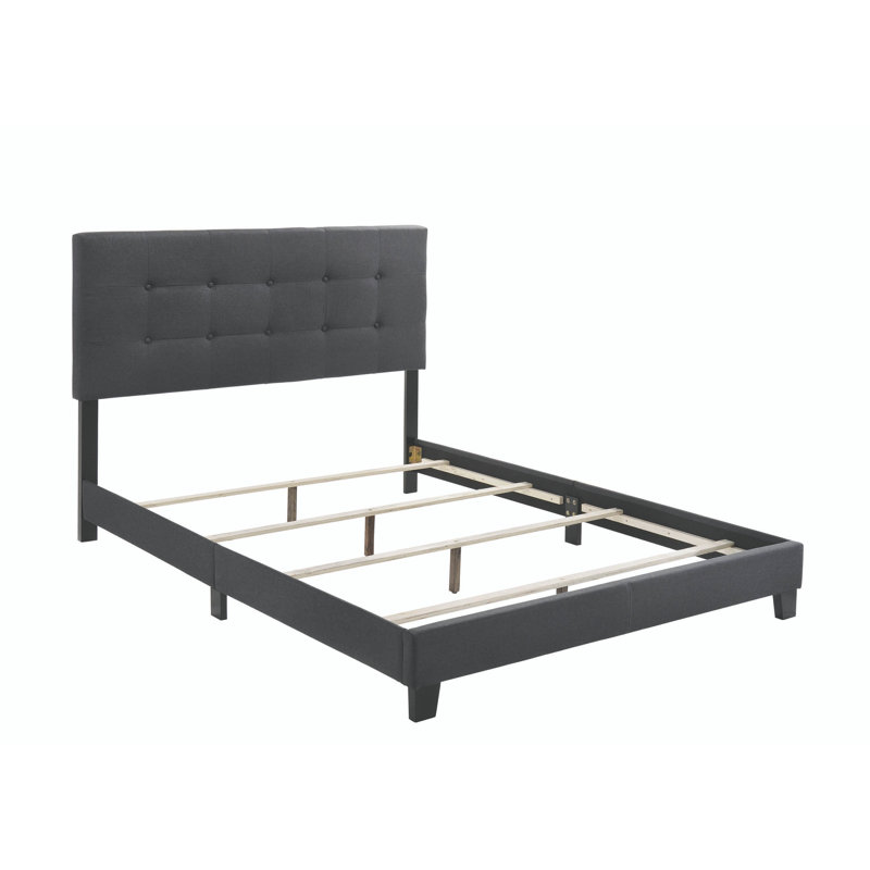 Vance Upholstered Standard Bed, Twin, Charcoal