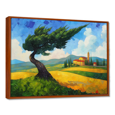 Reproduction d'art mural «The Swaying Cypress Pointimism Reimagined III - Van Gogh»
