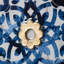 Décoration murale abstraite bleue, blanche et dorée S / 4, 9,5 po x 9,5 po