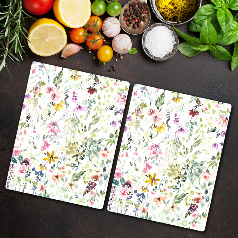 Southchase Colorful Abstract Flowers Leaves Chopping Board, 30cm L x 52cm W