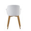 Tristen Plastic Dining Chair - Faux Leather Padded Cushions and Solid Wooden Legs - Armchair for Dining Room Kitchen Living Room-2145772444-2075042825