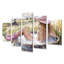 Cowgirl qui prend un bain dans un baril de ferme VII - ensemble d'art mural Cowgirls