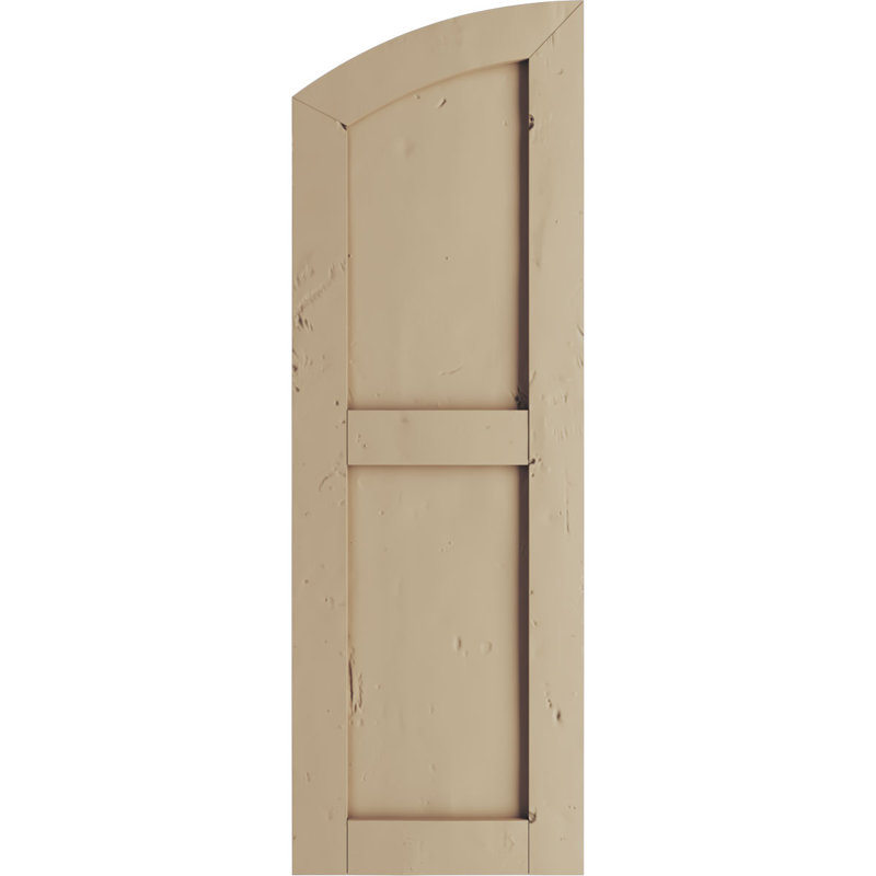 Timberthane deux panneaux plats égaux avec volets elliptiques en faux bois (par paire), 12", 64"