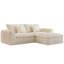 90.55'' W Compressed Loveseat Sofa, Frameless Modular Corduroy Couch, No Assembly Vacuum Packed Sofa, Modern Small Space Sofa For Living Room, Apartment & Bedroom (2 Pillows Included)-653066851