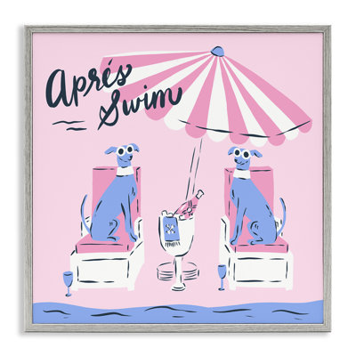 Apres Swim Greyhound, giclée encadrée, design par Krissy Mast