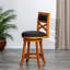Tabouret de comptoir pivotant 24 po, siège en tissu gris anthracite naturel, tabouret naturel à 360 degrés avec siège-1146475682-1146475685