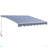 Electric Awning With LED Lights, Retractable Awning, UV40+ Sun Shade Shelter With Remote Controller And Crank Handle For Deck, Balcony, Yard-111084691-111084690