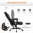 High Back Massage Office Chair With 6 Vibration Points, PU Leather Reclining Computer Chair, Ergonomic Office Chair With Footrest Adjustable Height And Remote, Black