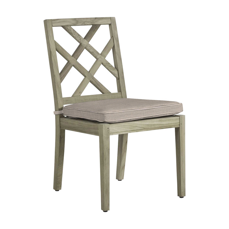 Chaise d'appoint en teck Haley - Huître, Teck huître, Lin Dove Sunbrella®, Welt