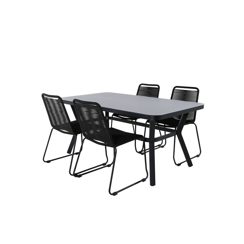 Suffield 4 - Person Dining Set, Black