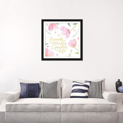 « doux rose fleurs amis ii », impression sur toile
