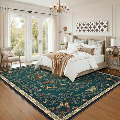 Tapis oriental doux en laine synthétique à motif géométrique