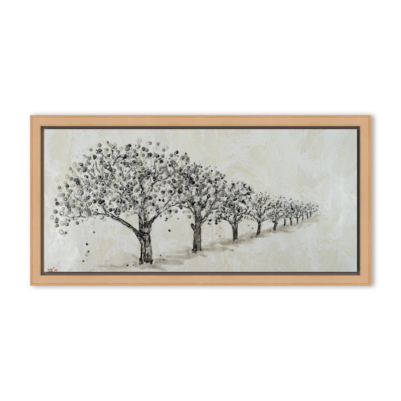 Nature Inspired "Echoes of the Forest" Canvas Wall Art By Karen Biery, 8" H x 16" W, Framed Print, Beige
