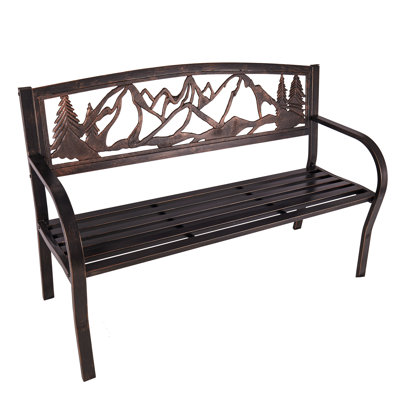 Arlon Mountain View Metal Garden Bench by Millwood Pines